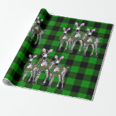 Vakbakkersvis, kerstmis, groene vlecht cadeaupapier (Uitgerold)