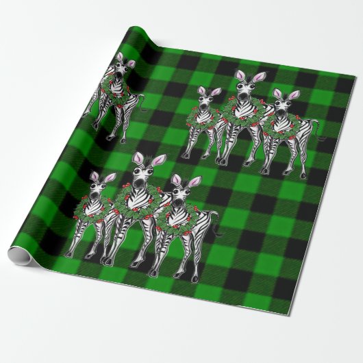 Vakbakkersvis, kerstmis, groene vlecht cadeaupapier (Uitgerold)