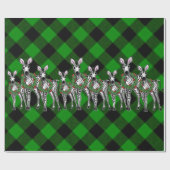 Vakbakkersvis, kerstmis, groene vlecht cadeaupapier (Vlak)