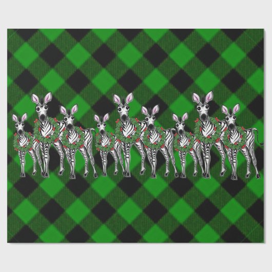 Vakbakkersvis, kerstmis, groene vlecht cadeaupapier (Vlak)