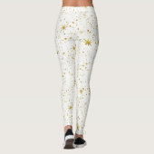 Vakbakkersvlek - Witte en gouden kerststerren Leggings (Achterkant)