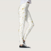 Vakbakkersvlek - Witte en gouden kerststerren Leggings (Rechts)