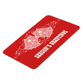 Vakbalen en wervelingen Premium Magnet, Rood Magneet (Linkerzijde)