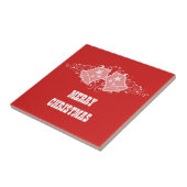 Vakbalen en wervelingen Tegel, rood Tegeltje (Zijkant)