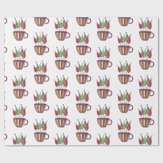 Vakbeker kerstbomen cadeaupapier (Vlak)