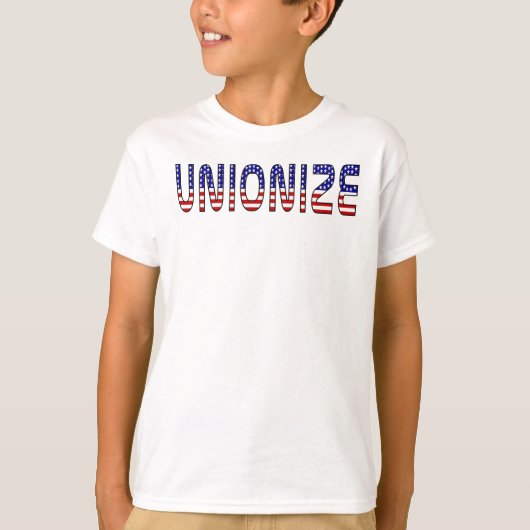 Vakbond in vlagkleuren van de VS T-shirt (Voorkant)