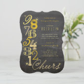 Vakbondsdag in New Year's Eve Countdown Chalkboard Kaart (Staand voorkant)