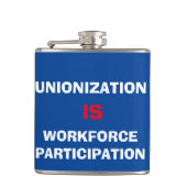 vakbondsslogan heupfles (Voorkant)