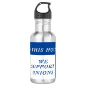 vakbondsslogan waterfles  (Voorkant)