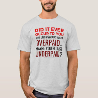 Vakbondswerknemers overbetaald? Nee, je bent onder T-shirt