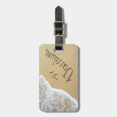 Vakbord op het strand bagagelabel (Voorkant verticaal)