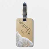 Vakbord op het strand bagagelabel (Achterkant verticaal)