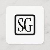 Vakborden Initialen afgerond - Vierkant - zwart Vierkante Visitekaartje (Voorkant)