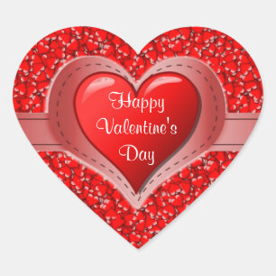 Vakdag Rood hart Fijne Valentijnsdag Hart Sticker