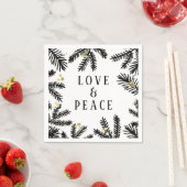 Vakdag voor zwarte en gouden pine en bessen servet (Insitu)