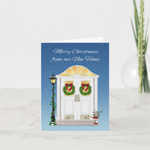 Vakdeur, nieuw huis, groet feestdagen kaart