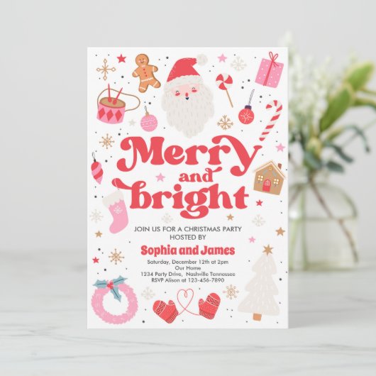 Vakfeest en feestdag voor vrolijk kerstfeest kaart (Staand voorkant)