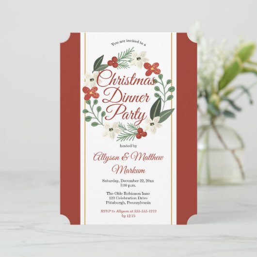 Vakfeest Floral met kerstfeest Kaart (Staand voorkant)