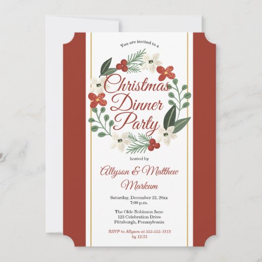 Vakfeest Floral met kerstfeest Kaart (Voorkant)