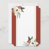 Vakfeest Floral met kerstfeest Kaart (Achterkant)