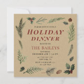 Vakfeestdag kerstfeest bijtende winter Floral Kaart (Voorkant)