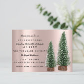 Vakfeestdag kerstfeestdag uitnodiging Roos binnens (Staand voorkant)