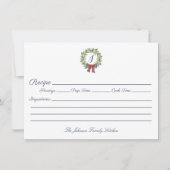 Vakfeestdag kerstmis met groot monogram notitiekaartje (Voorkant)