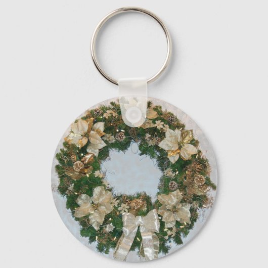 Vakfeestdag KerstmisWreath Sleutelhanger (Voorkant)