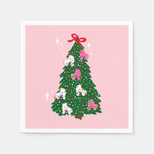 Vakfeestdag kerstrolschaatsen Schaats kerstmis Servet (Voorkant)