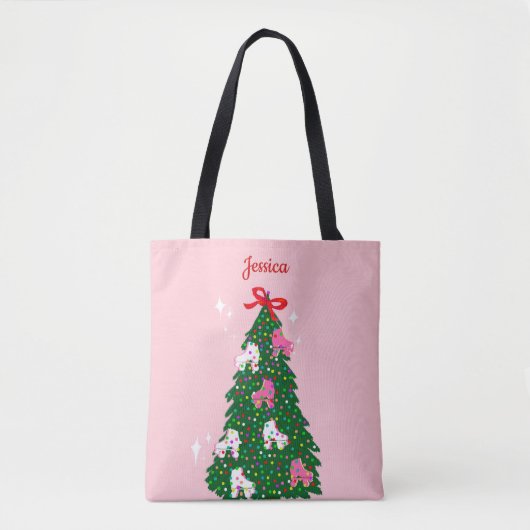 Vakfeestdag kerstrolschaatsen Schaats kerstmis Tote Bag (Voorkant)