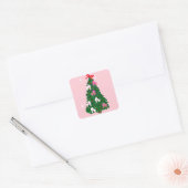 Vakfeestdag kerstrolschaatsen Schaats kerstmis Vierkante Sticker (Envelop)