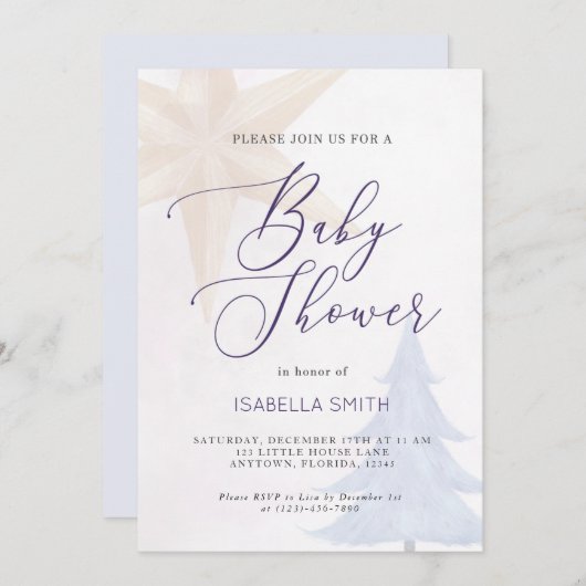 Vakfeestdag kerstwinter met Baby shower Kaart (Voorkant / Achterkant)