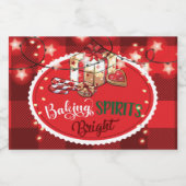 Vakfeestdagen kerstbakken gedistilleerde dranken voedselcontainer etiket (Enkel label)