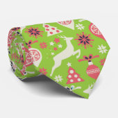 Vakfeestdagen, kerstbomen, rendieren, sierplanten stropdas (Opgerold)