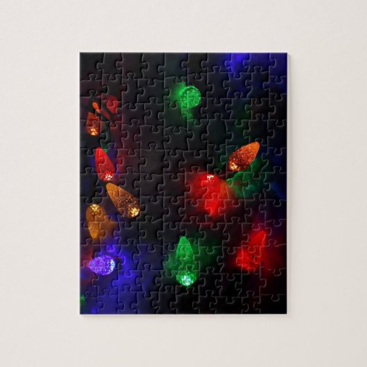 Vakfeestdagen kerstfeestdagen lichten wintersneeuw legpuzzel (Verticaal)