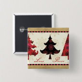 Vakfeestkerstbomen Vierkante Button 5,1 Cm (Voorkant /achterkant)