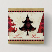 Vakfeestkerstbomen Vierkante Button 5,1 Cm (Voorkant)