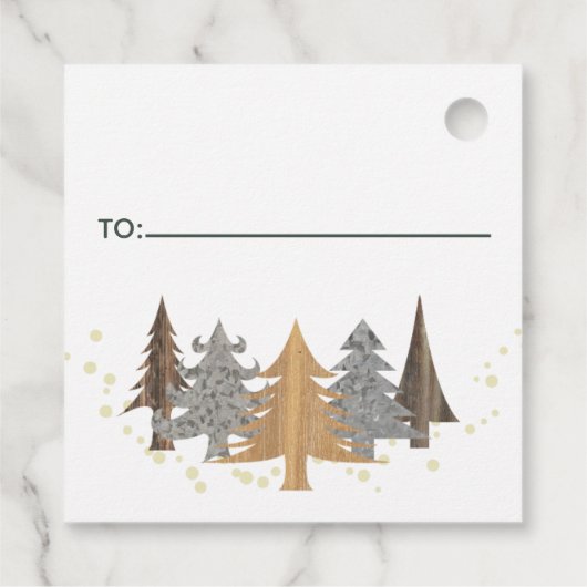 Vakhuis kerstbomen feestdag bedankjes labels (Achterkant)