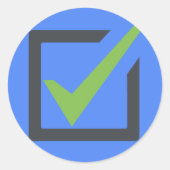 Vakje Emoji controleren Ronde Sticker (Voorkant)