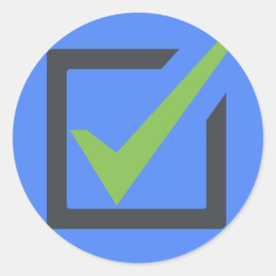 Vakje Emoji controleren Ronde Sticker