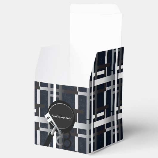 Vakje Escape Party Maze Key gradiënt voor Snoep Bedankdoosjes (Geopend)