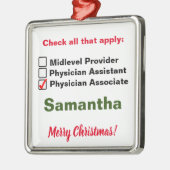 Vakje kerstversiering door arts geassocieerd metalen ornament (Links)