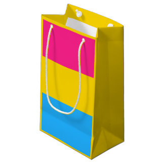 Vakje met kleine cadeautas van de vlag Pansexualit