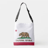 Vakje onder de vlag van de REPUBLIEK CALIFORNIA Crossbody Tas (Achterkant)