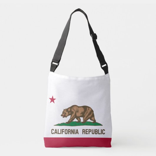 Vakje onder de vlag van de REPUBLIEK CALIFORNIA Crossbody Tas (Voorkant)