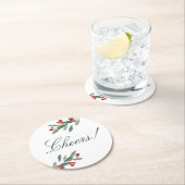 Vakkazen Waterverf Berries en bladeren Ronde Kartonnen Onderzetter (Insitu)