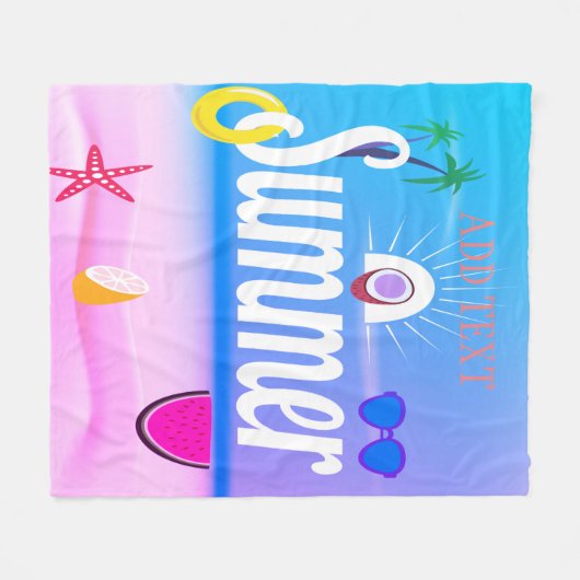 Vakkeldeken voor zomervakantie zee fleece deken (Voorkant (Horizontaal))