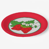 Vakkelende aardbeientaart papieren bordje (Gekanteld)