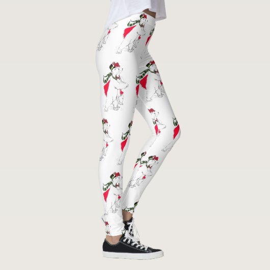 Vakkelende kerstfeestdagen Beren met dansende pole Leggings (Rechts)