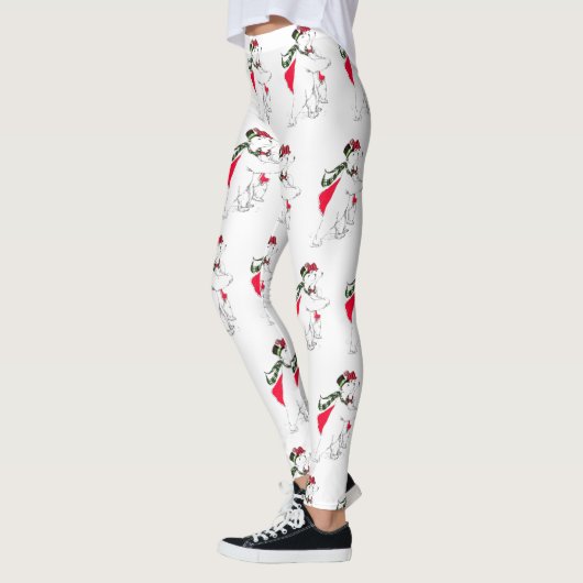 Vakkelende kerstfeestdagen Beren met dansende pole Leggings (Links)